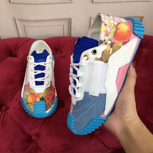 xiangtuibao Casual Shoes Flat Thick Sole Women breathable mesh Lace Up Platform Sneakers Spring autumn Comfortable Walking tennis Shoes