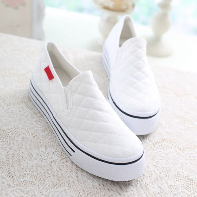 xiangtuibao Women Flat Shoes Platform Cotton Loafers Elastic Shallow Casual Ladies Sneakers Soft Vulcanized Shoes Female Autumn New