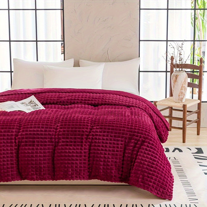 Contemporary Reversible Plaid Flannel Fleece Throw Blanket - Soft Skin-Friendly, All-Season, Machine Washable, Multipurpose, Pet Blanket - 100% Polyester, Woven, 1pc
