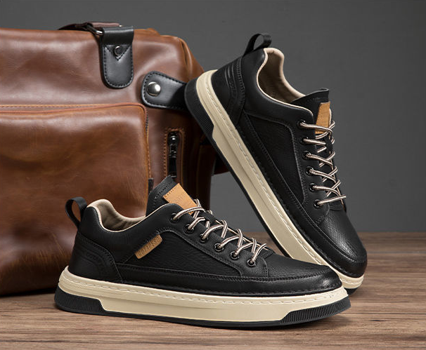 xiangtuibao Top Quality Genuine Leather Shoes Mens Sneakers Knit Collar Men's Casual Shoes Hollow Men Leather Shoes Zapatillas De Mujer