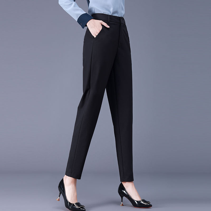 xiangtuibao White Suit Pants for Women Spring, Summer, Autumn New Cargo Pants High Waist plus Size Trousers Straight Ankle-Tied Harem Pants