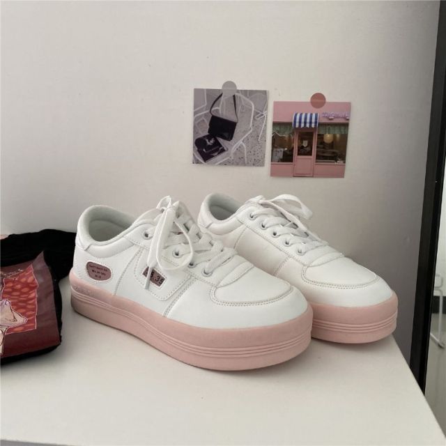Sneakers Women's Sports Shoes Kawaii Platform Round Head Flats Spring Summer Female Casual Vulcanized Little White Footwear