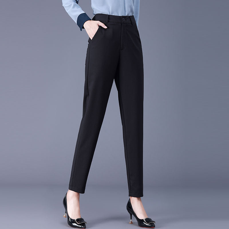 xiangtuibao White Suit Pants for Women Spring, Summer, Autumn New Cargo Pants High Waist plus Size Trousers Straight Ankle-Tied Harem Pants