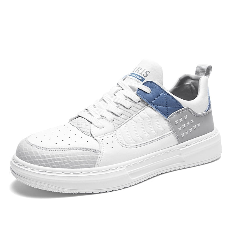 xiangtuibao Spring New Shoes for Men Fashion Skateboarding Shoes Striped Trend Casual Sneakers White Street Style Platform Sneakers