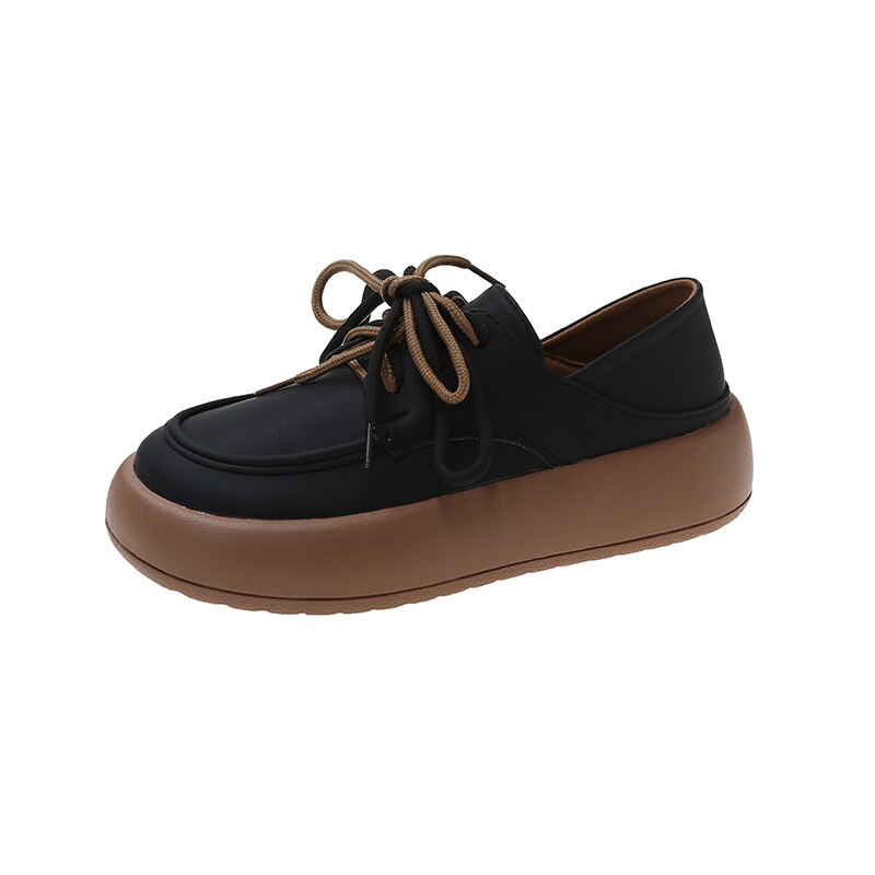 Green Yellow Oxford Shoes Women Flats Summer Design Casual Platform Loafers Derby Shoes Women Lace Up Leather Oxfords