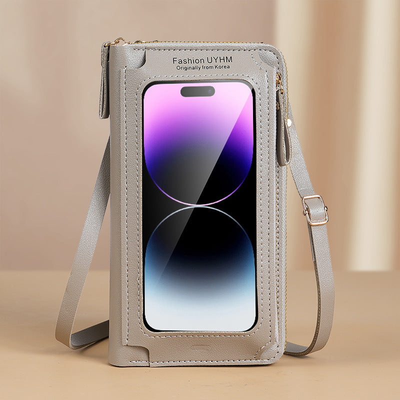 Stylish Touch Screen Crossbody Cell Phone Purse - Quick Access, Secure Anti-Theft Design - Durable Faux Leather with Clear View Window - Versatile Single Shoulder Mini Bag for Fashion-Forward Women