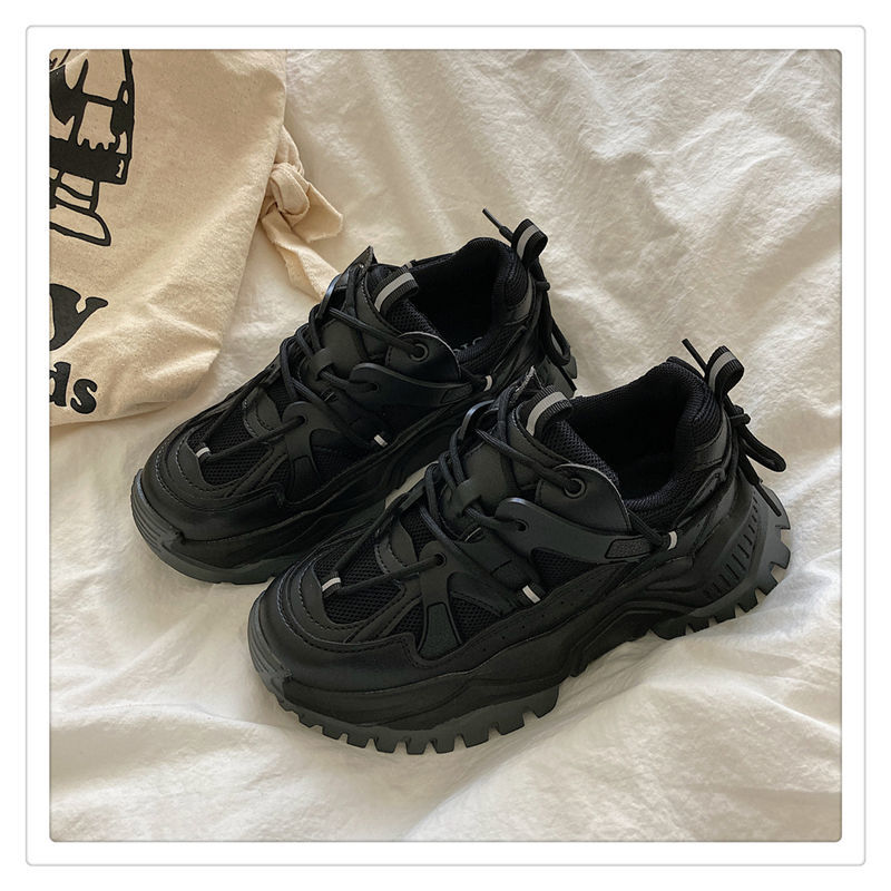 Women Sneakers Fashion Mesh Chunky Girls Casual Spring Reflective Comfortable Thick Sole White Dad Flats Platform Shoes