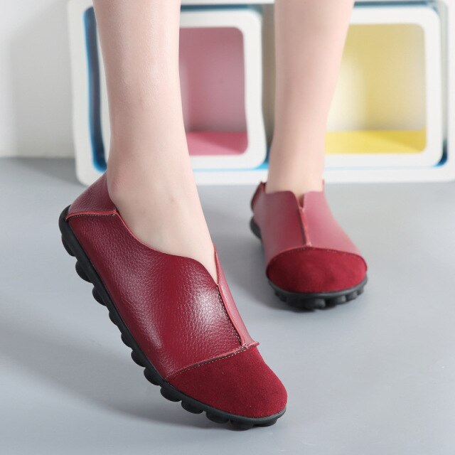 xiangtuibao fashio Summer women Flat Shoes New Casual Genuine Leather Breathable Handmade Sneakers Round Head Comfortable women Loafers