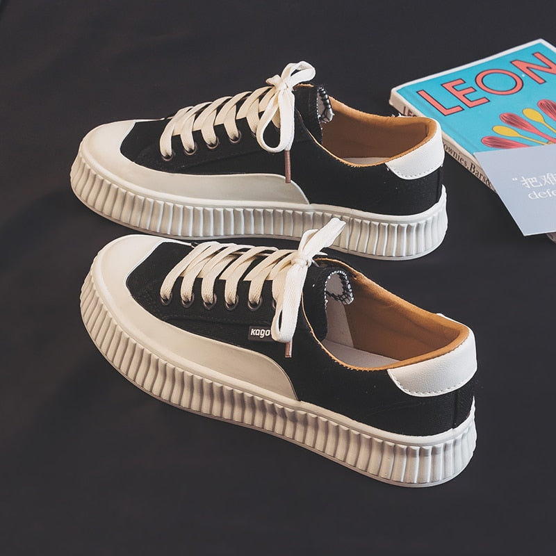 Fashion Canvas Shoes Woman Spring Summer New Sport Women Casual Shoes Black Canvas Women Platform Casual Shoes Sneakers