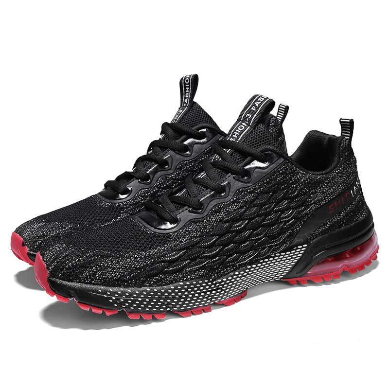 VastWave Air Cushion Men's Running Sport Shoes Sneaker Fish Scale Woven Mesh Men Casual Shoes Light weight Man Leisure Shoe