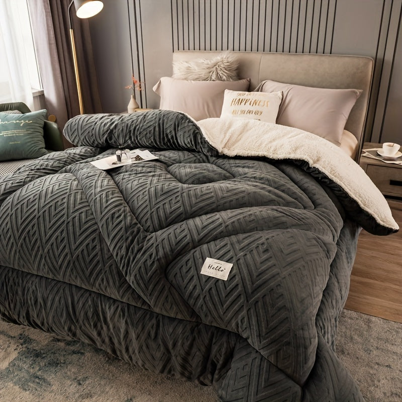 1pc Luxurious All-Season Comforter - Soft, Breathable Milk Fiber Cover, Hypoallergenic Filling, Perfect for Bedding and Home Decor, 250-300g Fill Power, Ideal for Sensitive Skin, Cozy and Plush for Ultimate Sleeping Comfort