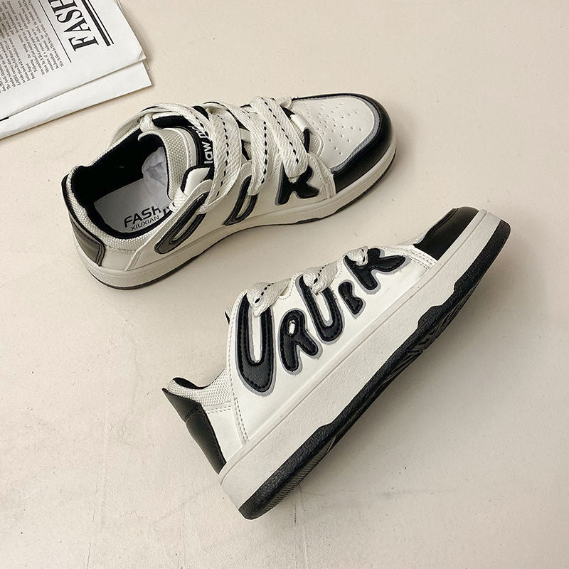 HOUZHOU Sneakers Women's Black Green Platform Spring Sports Tennis Shoes Flat Casual Vulcanize Canvas Korean Rubber Basket