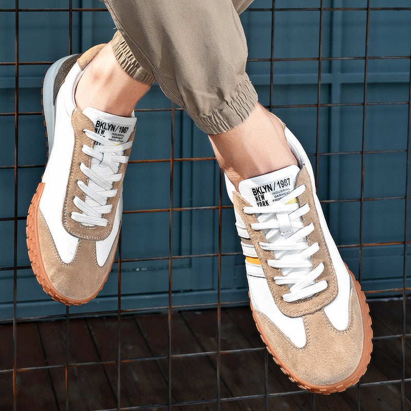 New Mens Sneakers Fashion Men's Shoes Leather Casual Shoes for Men Streetwear Skateboard Korean Tennis Shoes High Quality