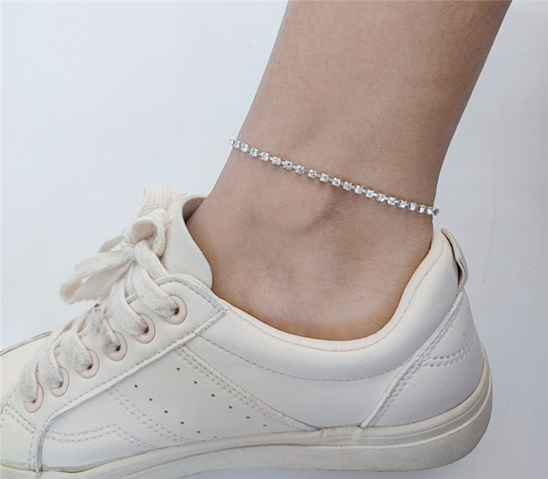 2025 New nightclubs Popular trade diamond chain foot jewelry, sexy belt diamond ankle chain, fashionable ankle chain women BY0047