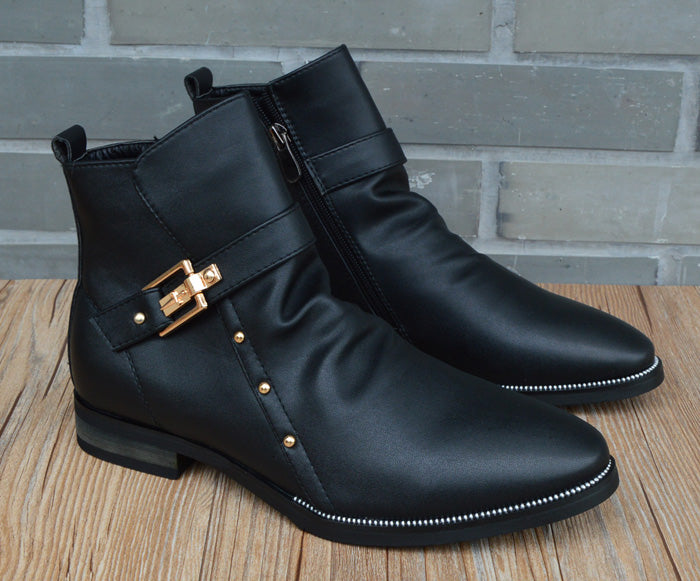 xiangtuibao New Fashion Men Boots Genuine Leather Men's British Autumn Winter Warm Plush Ankle Boots Man Casual shoes Zapatos man hombre