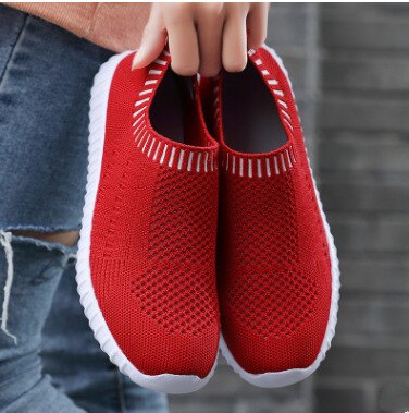 Rimocy New Breathable Mesh Sneakers Women Flats Lightweight Non-slip Sports Shoes Ladies Comfortable Soft Sole Casual Shoes