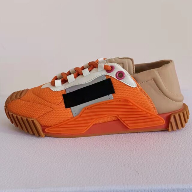 xiangtuibao Casual Shoes Flat Thick Sole Women breathable mesh Lace Up Platform Sneakers Spring autumn Comfortable Walking tennis Shoes