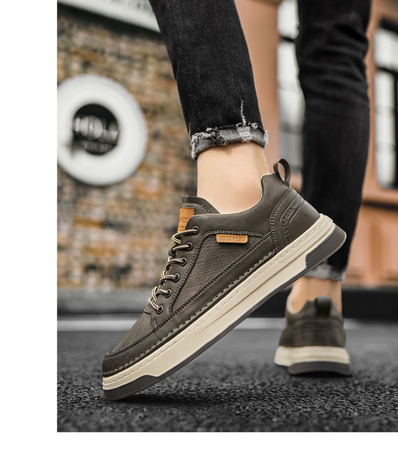 xiangtuibao Top Quality Genuine Leather Shoes Mens Sneakers Knit Collar Men's Casual Shoes Hollow Men Leather Shoes Zapatillas De Mujer