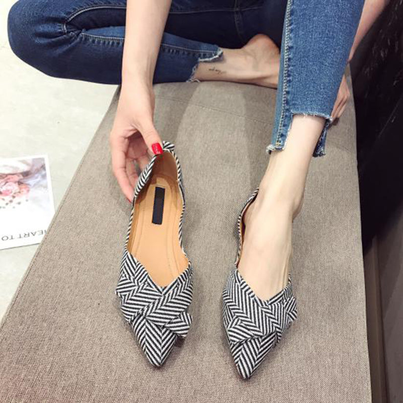 xiangtuibao Fashion Flats for Women Shoes Spring Summer Boat Shoes Pointed toe Casual Slip-on Shoes Elegant Ladies Footwear A1394