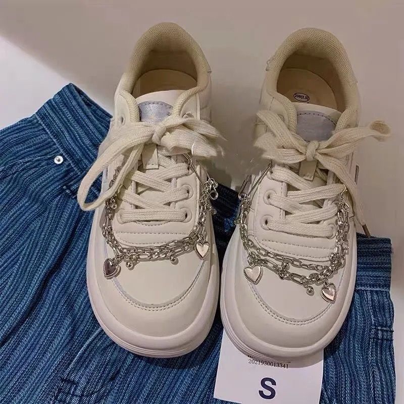 HOUZHOU Sneakers Women Shoes Platform Sport Chaib Flats Tennis Female Casual Fashion White Lolita Kawaii Cute Harajuku
