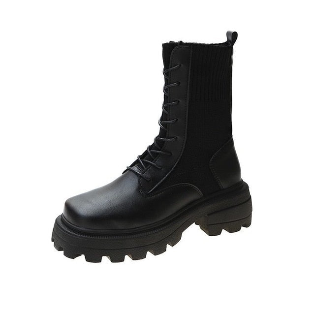 xiangtuibao Sexy Slim Women's Wedges Over The Knee Thick bottom High Heels Boots Autumn Winter Wear-resistant non-slip Boots Woman Boot
