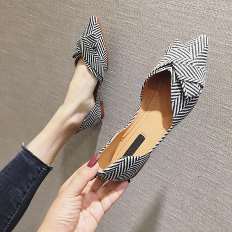 xiangtuibao Fashion Flats for Women Shoes Spring Summer Boat Shoes Pointed toe Casual Slip-on Shoes Elegant Ladies Footwear A1394
