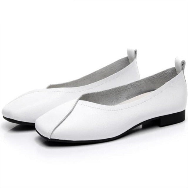 xiangtuibao flat shoes new autumn genuine leather women flat shoes onon-slip Plus Size 35-43 Women casual shoes