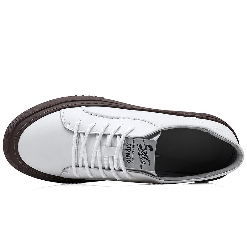 Spring Autumn Men Casual Lace-Up Sneakers Fashion Board Round Toe Comfy Shoes Men's Outdoor Walking Thick Bottom Sneakers