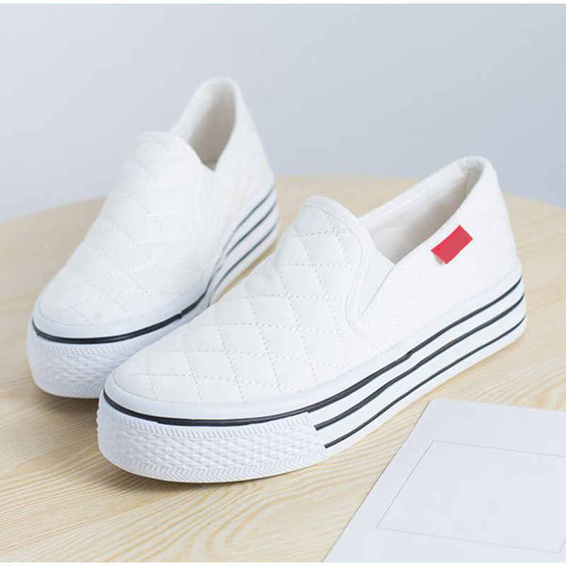 xiangtuibao Women Flat Shoes Platform Cotton Loafers Elastic Shallow Casual Ladies Sneakers Soft Vulcanized Shoes Female Autumn New
