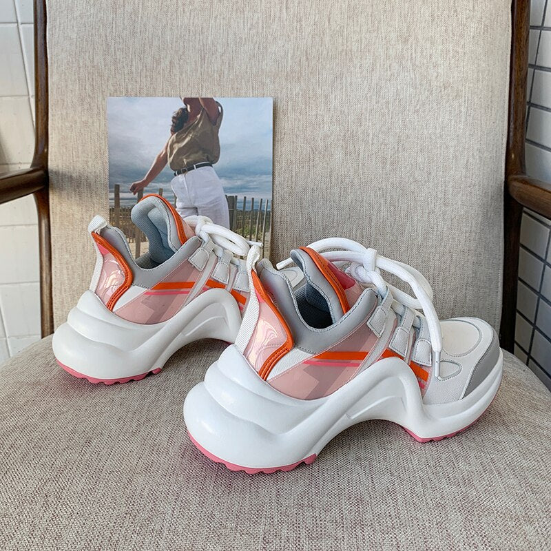 Summer Shoes Women Brand Design Bling Sequined Women's Casual Shoes Fashion Female Chunky Sneakers Stylish Sport Shoes