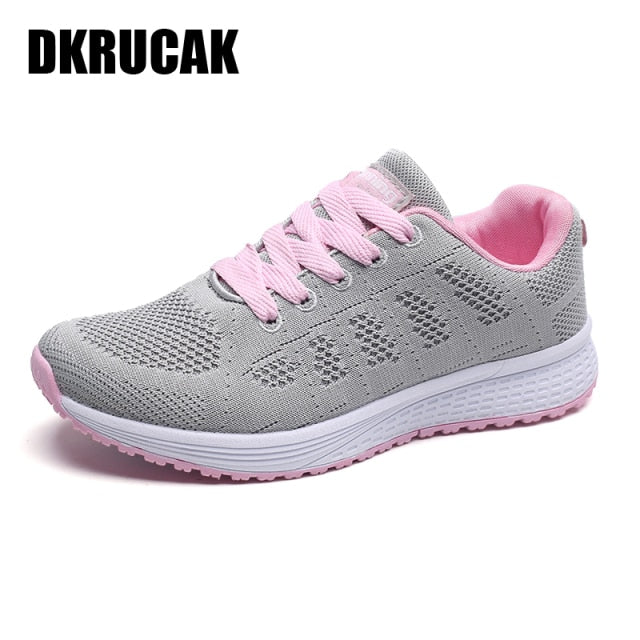 xiangtuibao Mesh Women Sneakers Breathable Women Flat Shoes Lightweight Casual Shoes Ladies Lace-up Deportivas Mujer Chaussures Femme