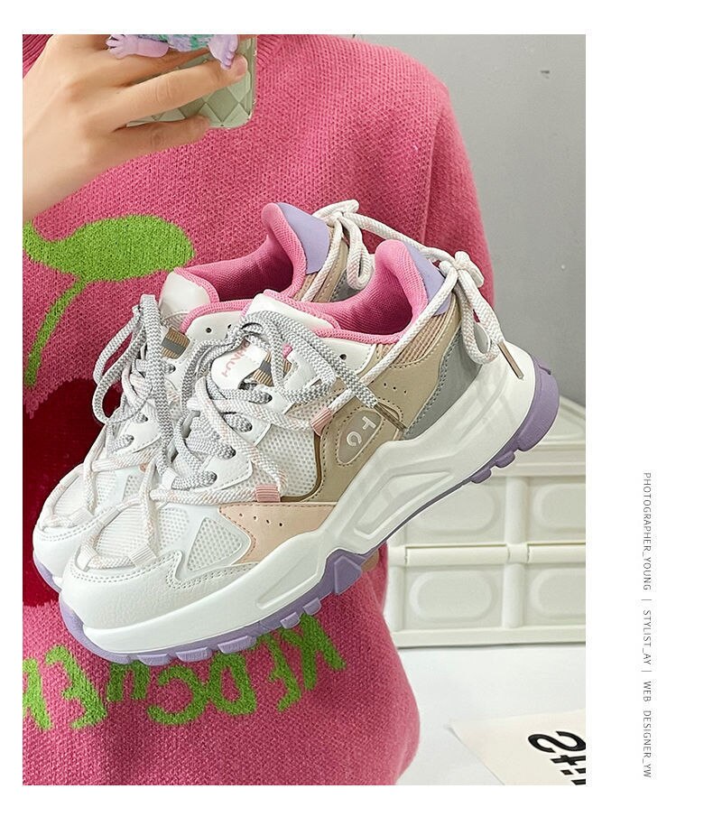 Flat Sole Women Sports Shoes Fashion Women's Running Shoes Lightweight Woman Chunky Sneakers