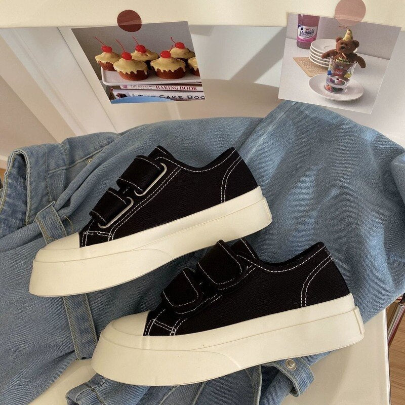 Women Sports Shoes Canvas Platform White Tennis Casual Spring Autumn Basket Flat Vulcanize Running Sneakers Lolita Kawaii