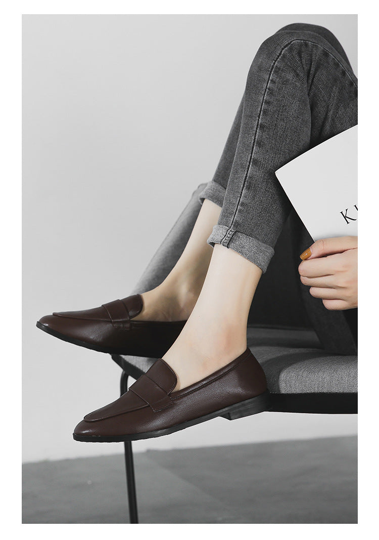 Plus Size 44 Spring Designer Shoes Woman Quality Leather Slip on Flats Shoes for Women Loafers Ladies Shoe Zapatos De Mujer JJ22