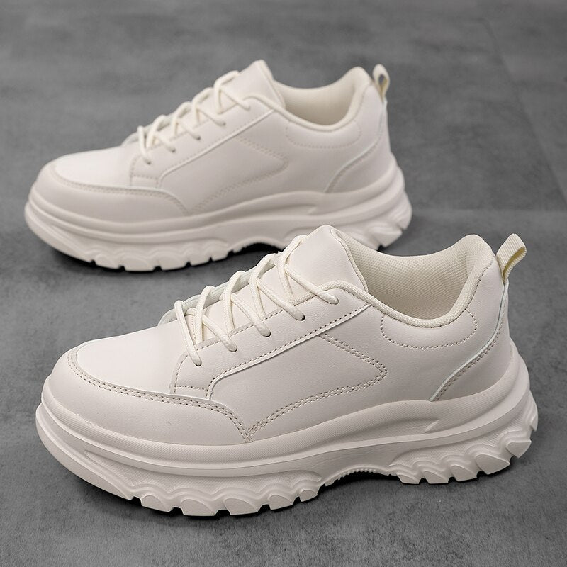 xiangtuibao Sneakers Women Platform Light Beige Shoes Plus Size 35-43 Casual Chunky Black Sneakers Woman Trendy Vulcanized Shoes
