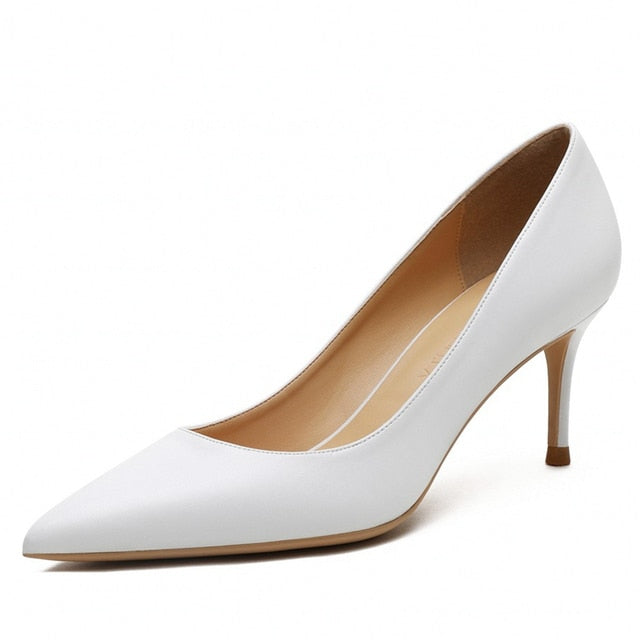 xiangtuibao Fashion Classic Genuine Leather 6CM/8CM Heels Comfortable Dance Women High Heel Shoes Party Woman Pointed Toe Pumps M0007