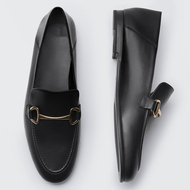Withered new arrival women shoes women flat shoes england style Horsebit solid sheep soft slip-on loafers women shoes woman