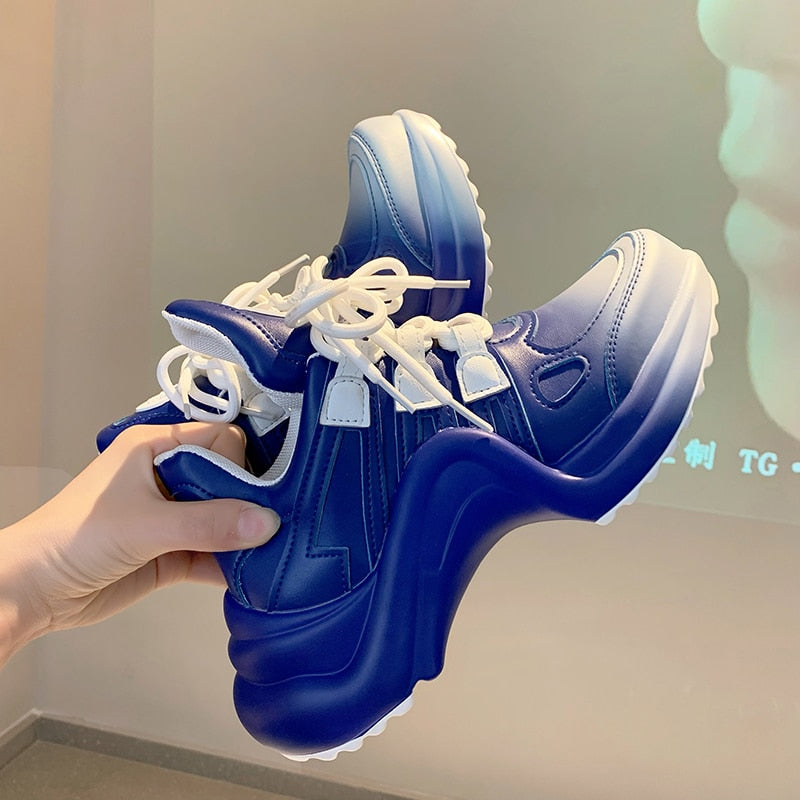 Summer Shoes Women Brand Design Bling Sequined Women's Casual Shoes Fashion Female Chunky Sneakers Stylish Sport Shoes