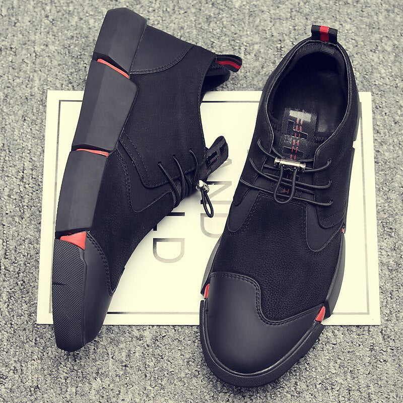 xiangtuibao Shoes Men Black Spring Autumn Men Casual Shoes Leather Breathable Fashion Men Shoes High Quality