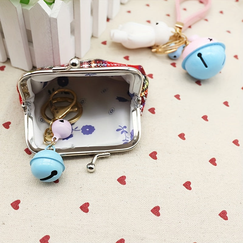 1pc Girl's Christmas Gift Bag, Snow Pattern Purse, Jewelry Storage Bag for stocking stuffers