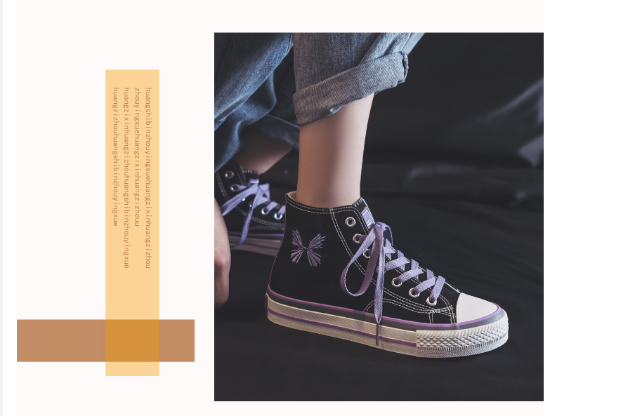xiangtuibao Spring New Women Canvas Shoes Fashion Drawings Girl Purple Vulcanized Sneakers Butterfly Embroidery Casual High Low Flat Shoes