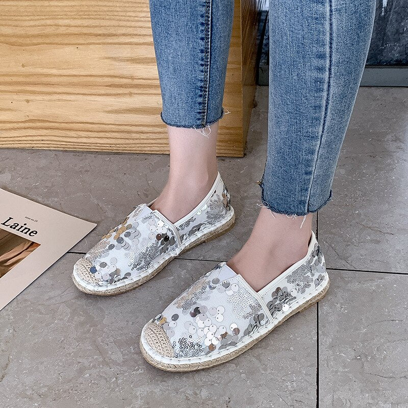 Hot Sale Women Flat Shoes Bling Ballet Loafers Ladies Without Heels Woman's Slip-on Shoes Casual Walk Shoes for Women