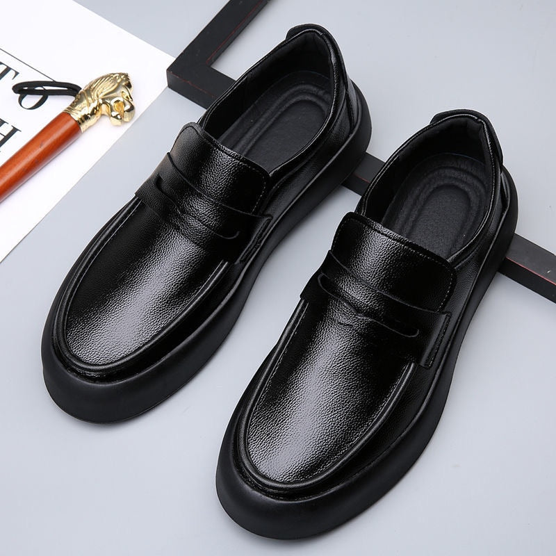 xiangtuibao New Trend Leather Shoes For Men Black Slip On Shoe Mens High Quality Loafers Shoes Man Comfortable Men Walking Driver Shoe