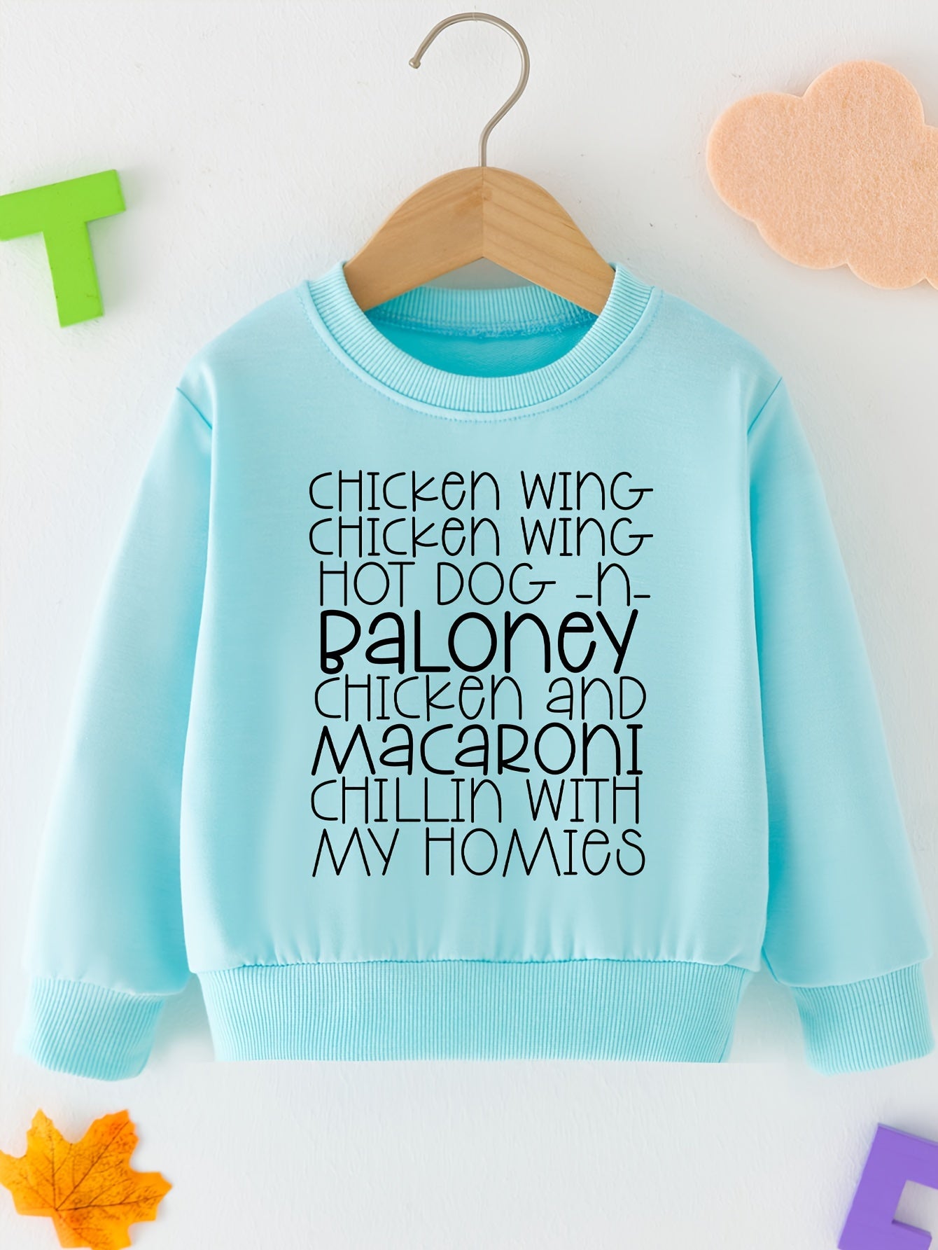 Stylish Letter Full Print Boys Casual Creative Pullover Sweatshirt, Long Sleeve Crew Neck Tops, Kids Clothing Outdoor