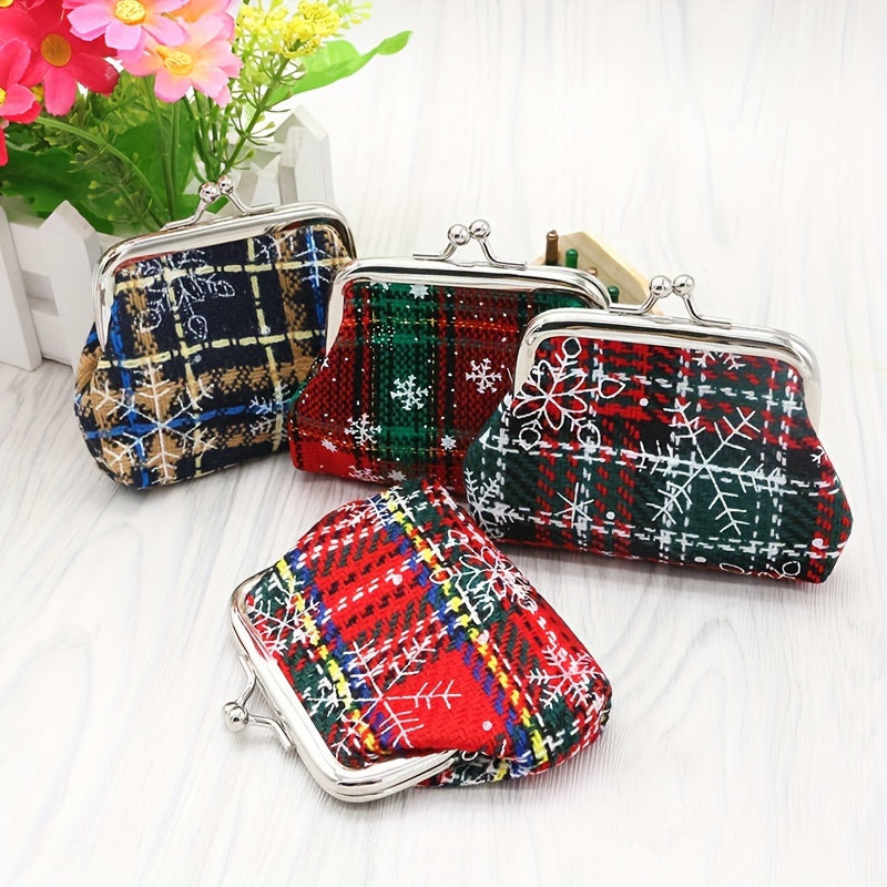 1pc Girl's Christmas Gift Bag, Snow Pattern Purse, Jewelry Storage Bag for stocking stuffers
