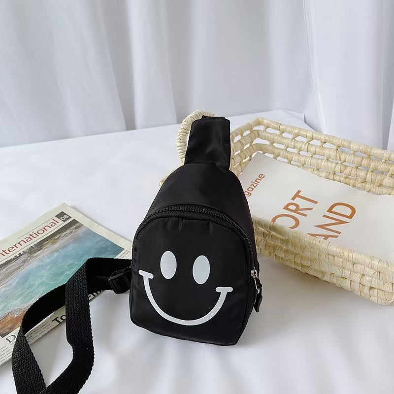 Funny Smiling Face backpack women laptop bag big capacity Cartoon Printed Students Backpacks children nylon Travel bag yellow