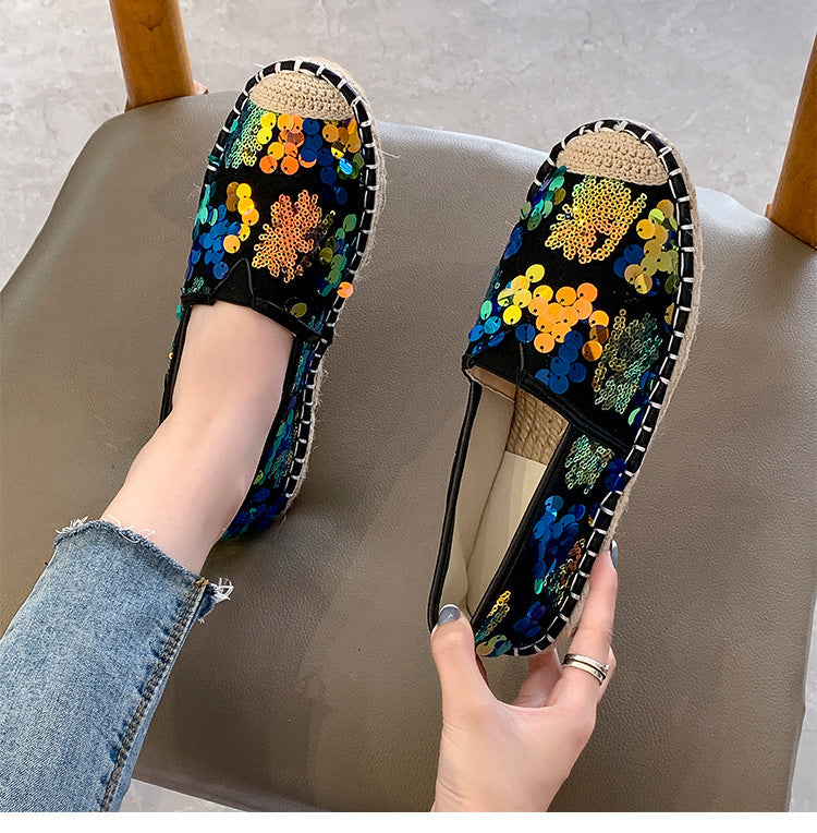 Hot Sale Women Flat Shoes Bling Ballet Loafers Ladies Without Heels Woman's Slip-on Shoes Casual Walk Shoes for Women