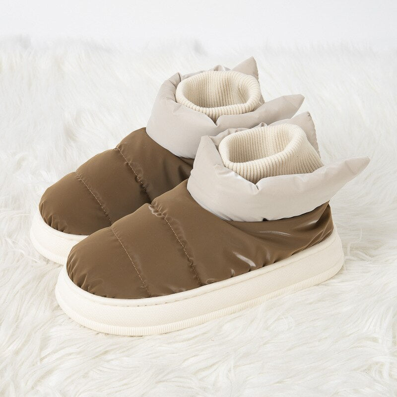 xiangtuibao Flat Heels Women's Shoes Winter Furry Female Ankle Boots Warm Cute Plush Platform Woman Snow Boot Waterproof Footwear