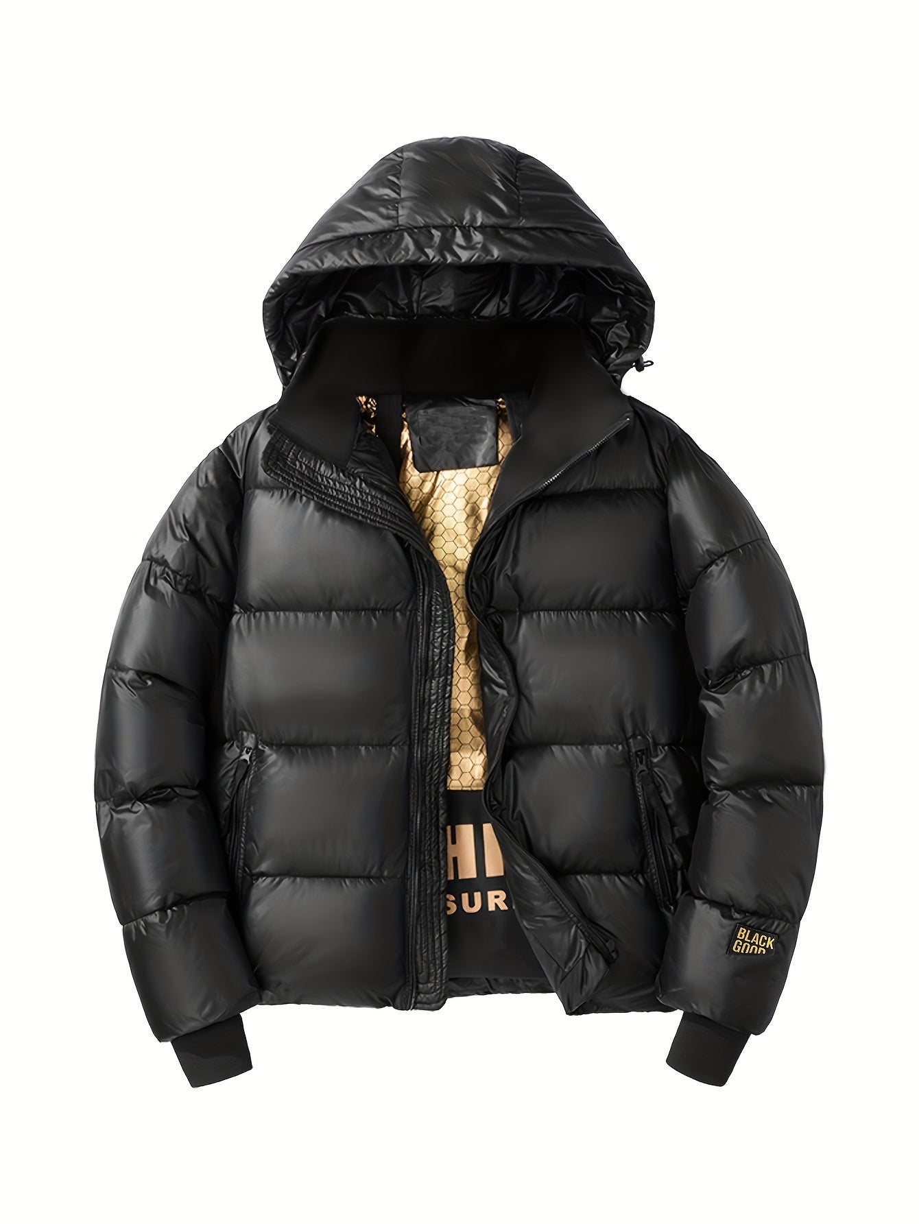 Stylish Men's Breathable Puffer Coat - Water-Resistant, Zip-Up, Long Sleeve, Warm Hooded, Multiple Pockets - Perfect for City Walk, Street Hanging, Winter Outdoor Activities, Casual Wear - Consider Ordering One Size Larger for Best Fit