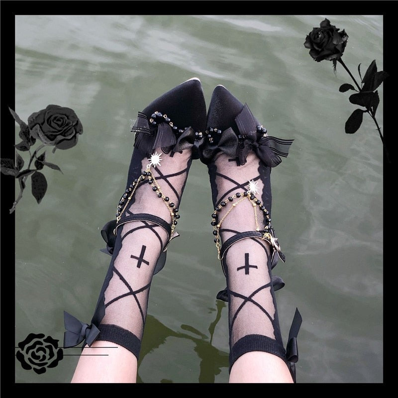 xiangtuibao Princess Female Kawaii Tea Party Japanese Cute Anime Lolita Shoes Women Harujuku Cosplay Bow Pointed Toe Feminine High Heel 8cm